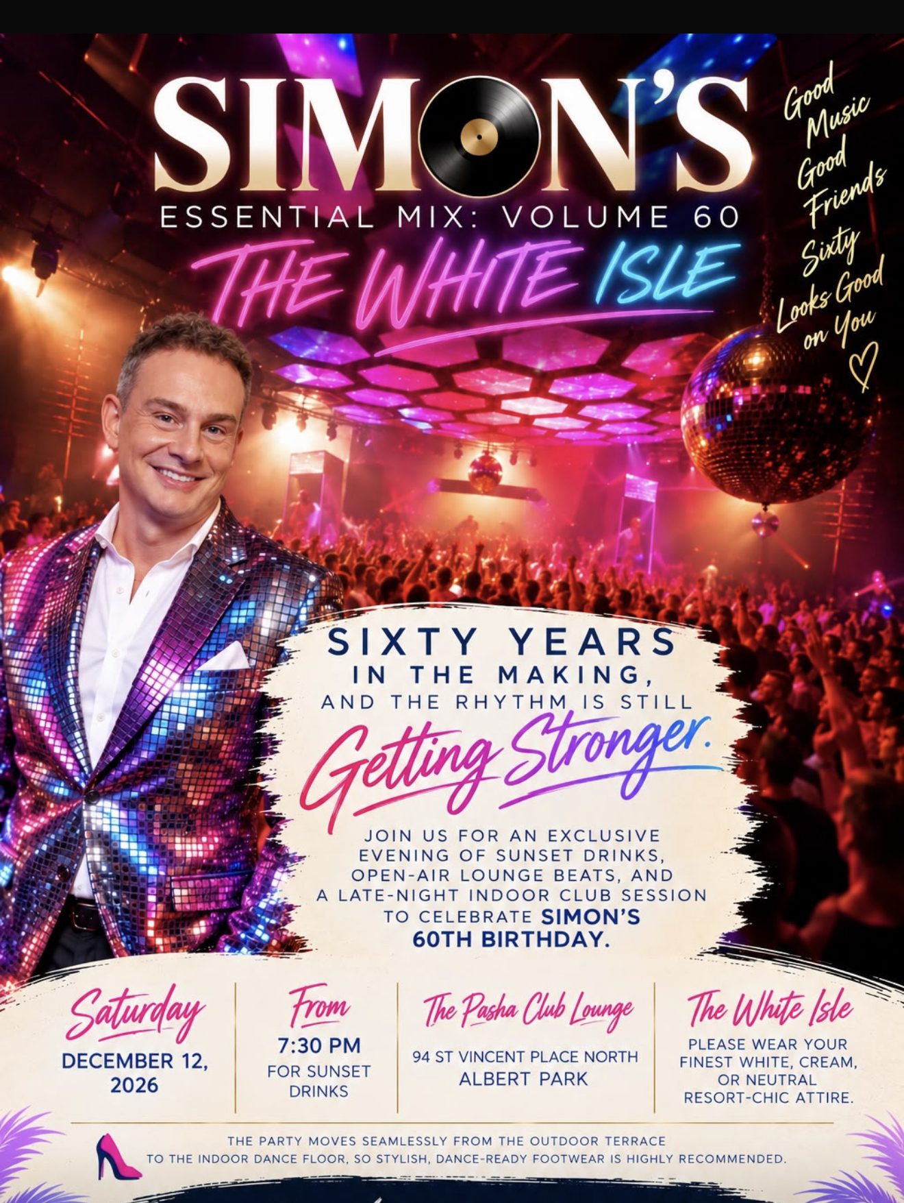 Simon's Essential Mix Volume 60: The White Isle — party invitation